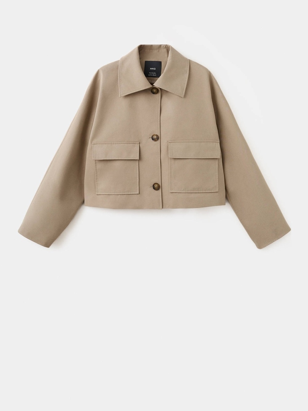 Mango Beige Cropped Button Jacket - Picture 7 of 9